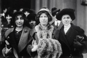 historical photo of 3 suffragettes