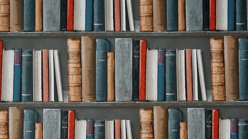 books on shelves